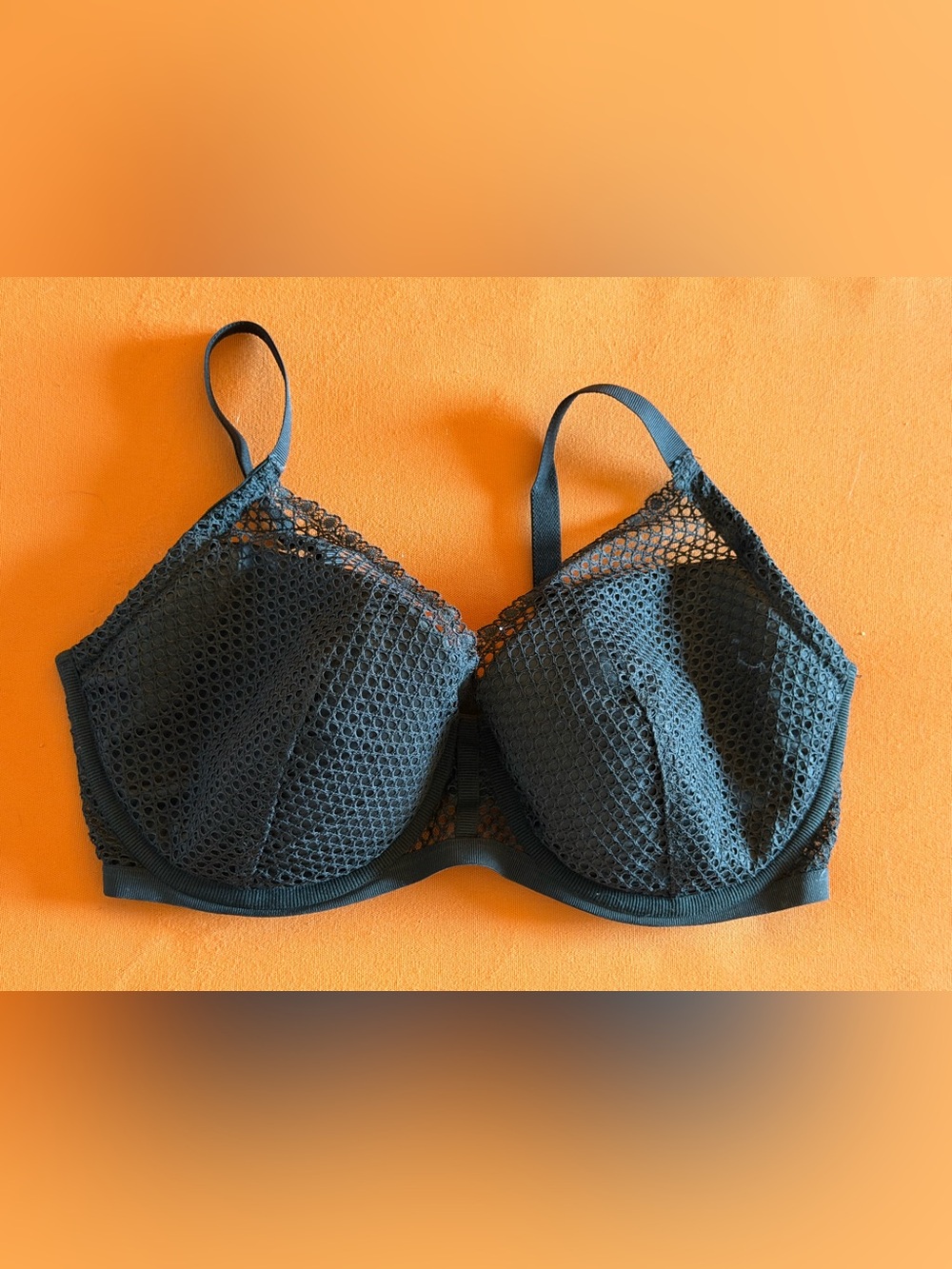 Victorias Secret Luxe Lingerie Fishnet Push Up Bra 36 DDD